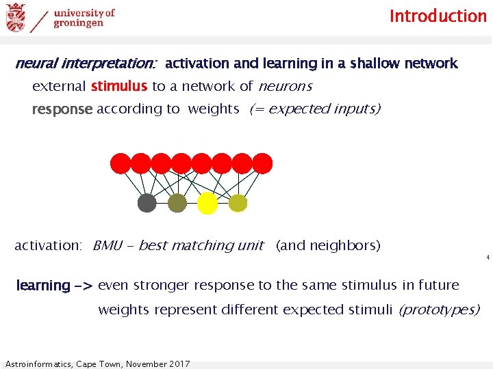 Introduction neural interpretation: activation and learning in a shallow network external stimulus to a