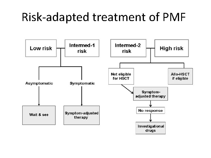 Risk-adapted treatment of PMF 