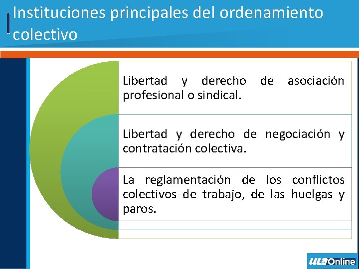 Instituciones principales del ordenamiento colectivo Libertad y derecho profesional o sindical. de asociación Libertad