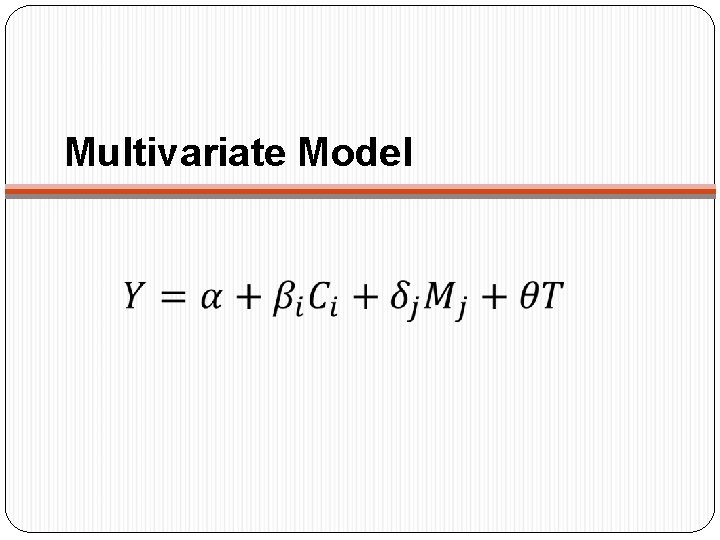 Multivariate Model 