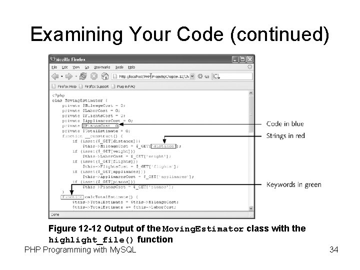 Examining Your Code (continued) Figure 12 -12 Output of the Moving. Estimator class with Examining Your Code (continued) Figure 12 -12 Output of the Moving. Estimator class with