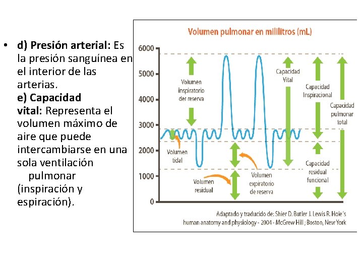  • d) Presión arterial: Es la presión sanguínea en el interior de las