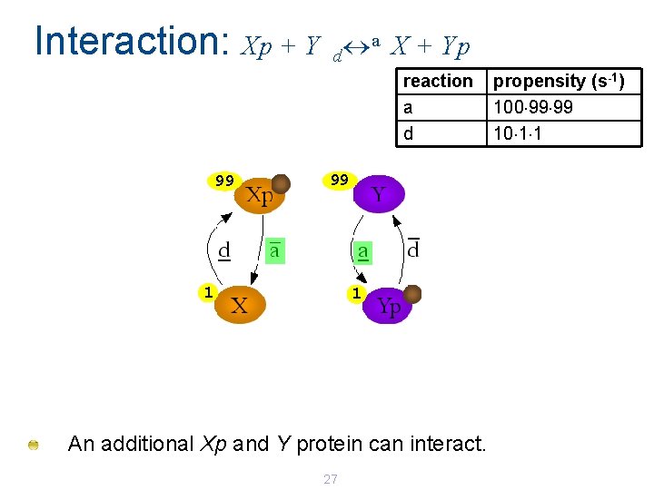 Interaction: Xp + Y a X + Yp d reaction a d 99 99 Interaction: Xp + Y a X + Yp d reaction a d 99 99