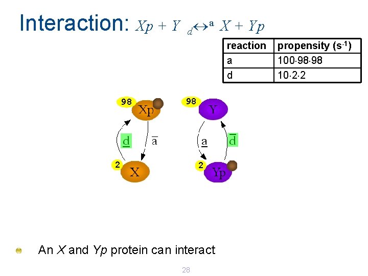 Interaction: Xp + Y a X + Yp d reaction a d 98 98 Interaction: Xp + Y a X + Yp d reaction a d 98 98