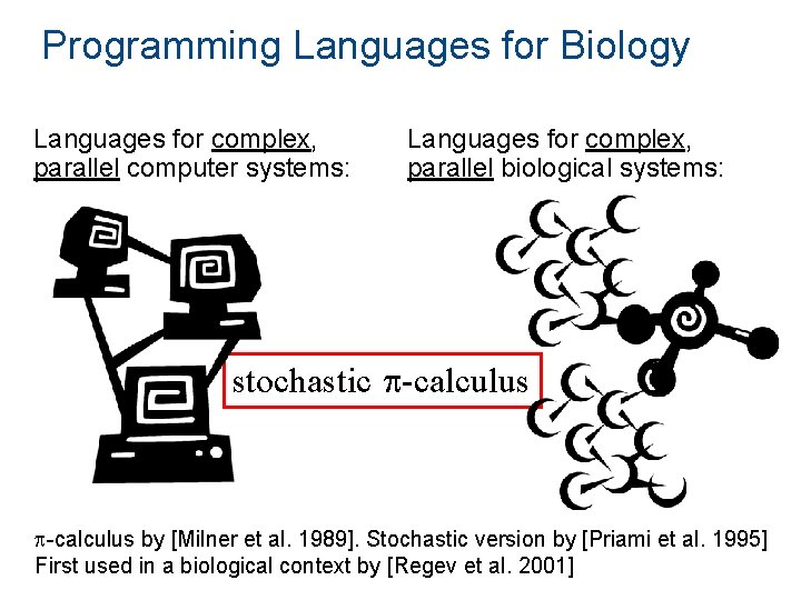 Programming Languages for Biology Languages for complex, parallel computer systems: Languages for complex, parallel Programming Languages for Biology Languages for complex, parallel computer systems: Languages for complex, parallel