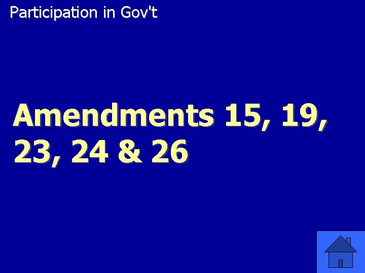 Participation in Gov't Amendments 15, 19, 23, 24 & 26 