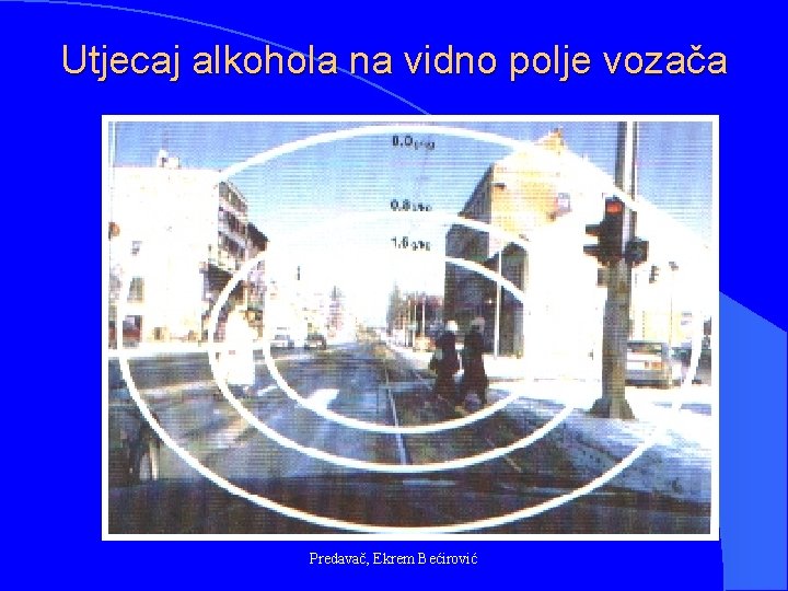 Utjecaj alkohola na vidno polje vozača Predavač, Ekrem Bećirović 