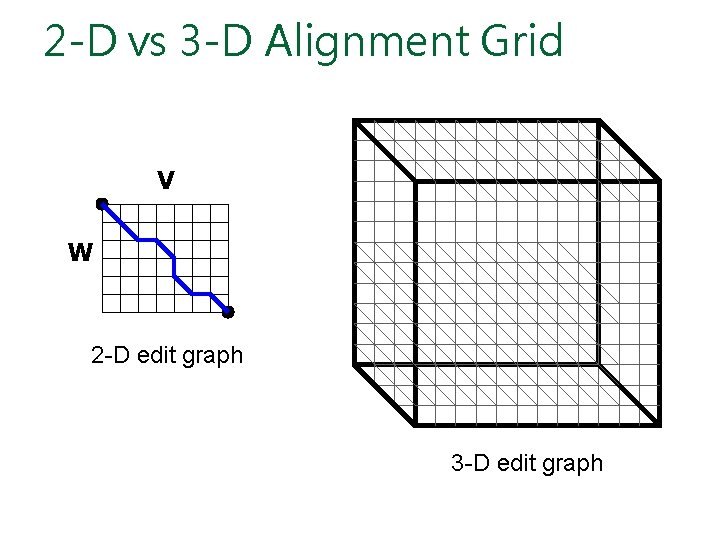 2 -D vs 3 -D Alignment Grid V W 2 -D edit graph 3