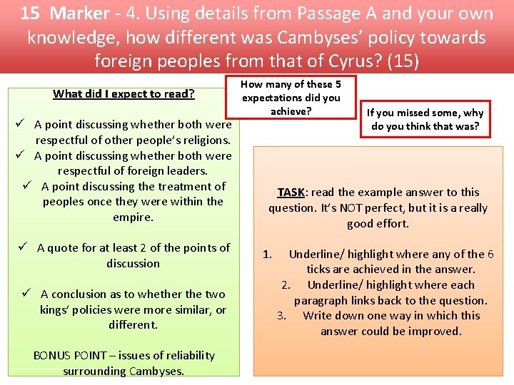 15 Marker - 4. Using details from Passage A and your own knowledge, how