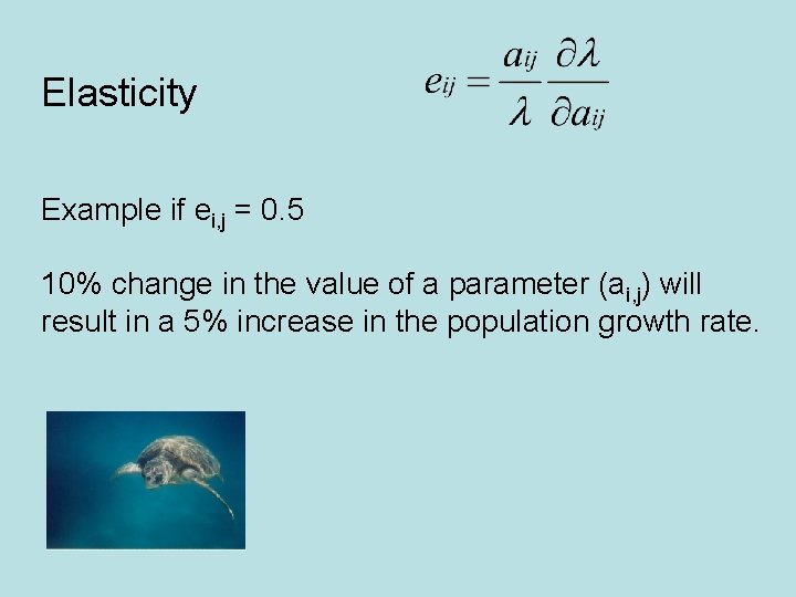 Elasticity Example if ei, j = 0. 5 10% change in the value of