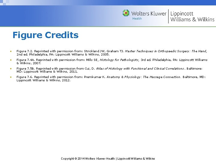 Figure Credits • Figure 7. 2. Reprinted with permission from: Strickland JW, Graham TJ.