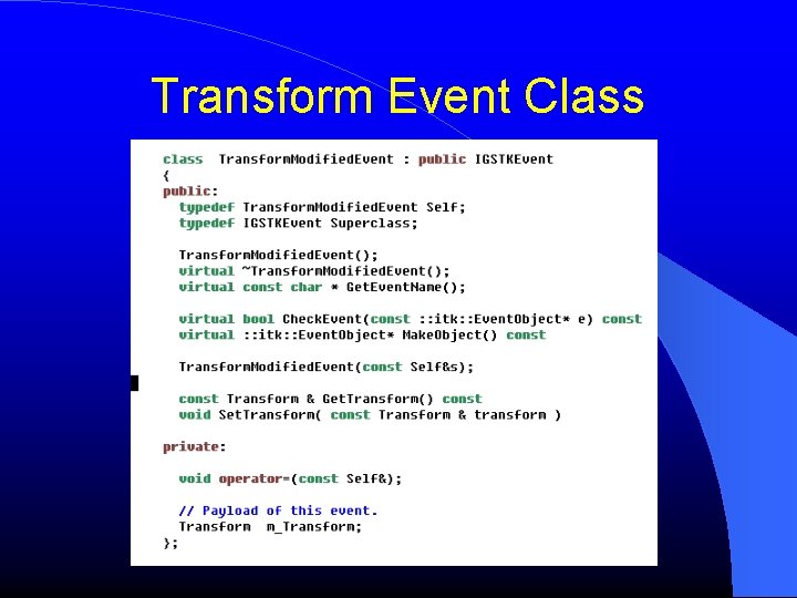 Transform Event Class 