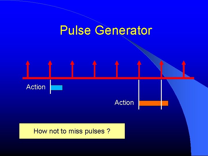 Pulse Generator Action How not to miss pulses ? 