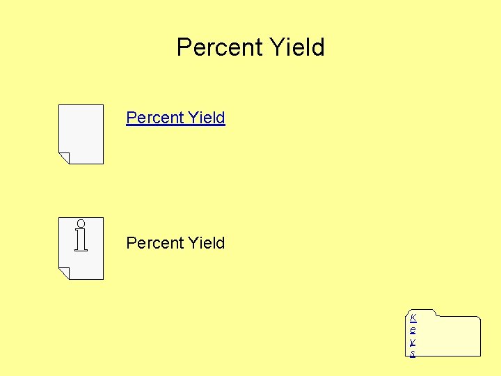 Percent Yield K e y s 