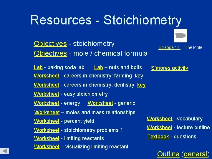 Resources - Stoichiometry Objectives - stoichiometry Objectives - mole / chemical formula Lab –