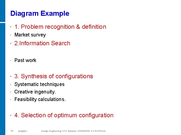 Diagram Example • 1. Problem recognition & definition • Market survey • 2. Information