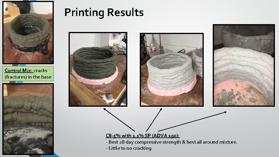 Printing Results Control Mix- cracks (fractures) in the base C 8 -5% with 1.