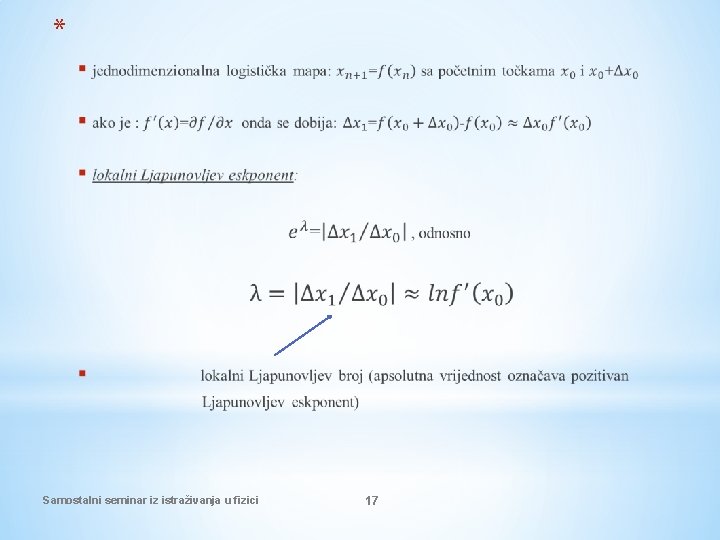 * Samostalni seminar iz istraživanja u fizici 17 