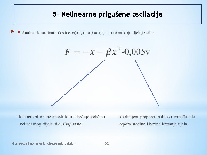 5. Nelinearne prigušene oscilacije * Samostalni seminar iz istraživanja u fizici 23 