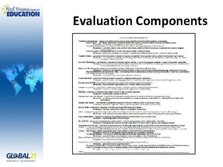 Evaluation Components 