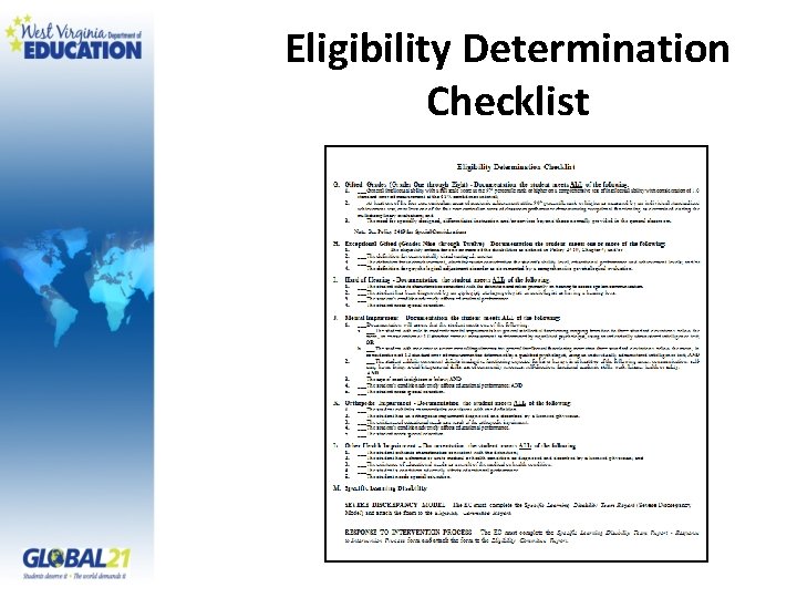 Eligibility Determination Checklist 
