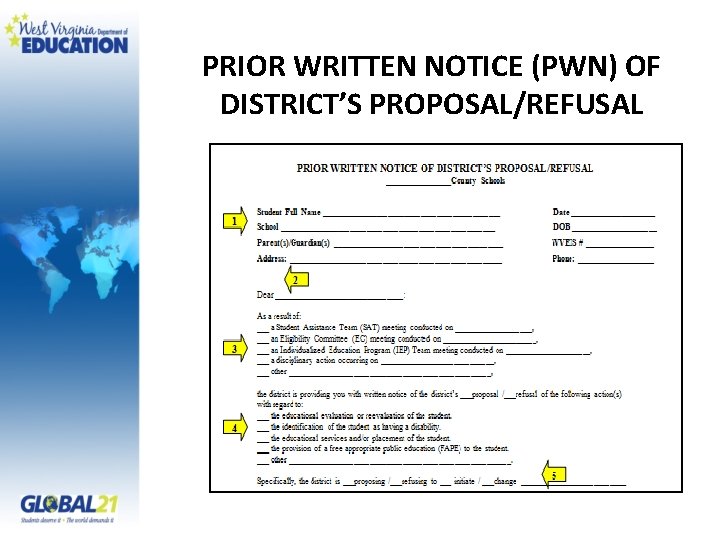 PRIOR WRITTEN NOTICE (PWN) OF DISTRICT’S PROPOSAL/REFUSAL 