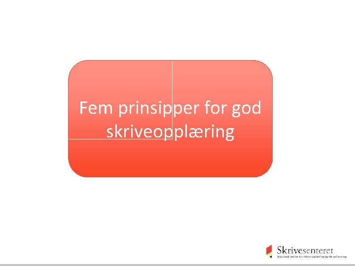 Fem prinsipper for god skriveopplæring 