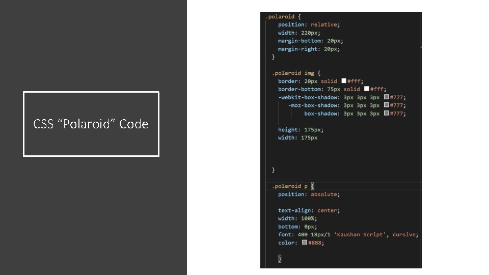 CSS “Polaroid” Code 