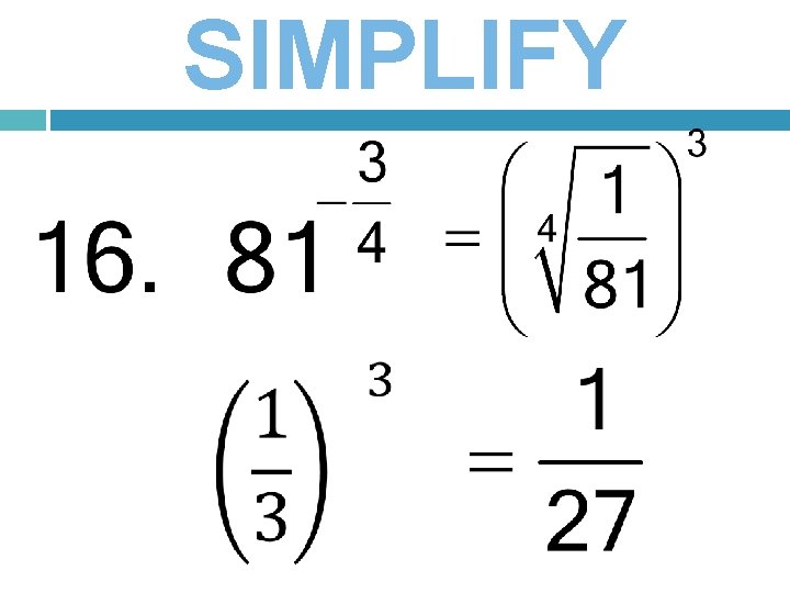 SIMPLIFY 