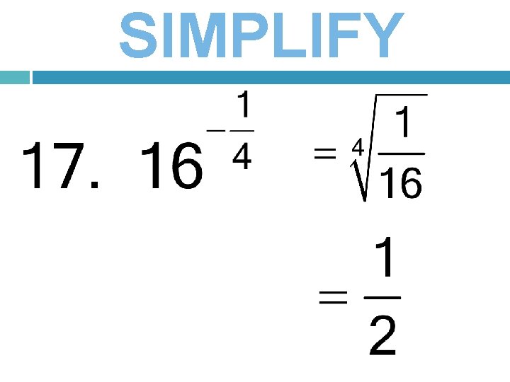 SIMPLIFY 
