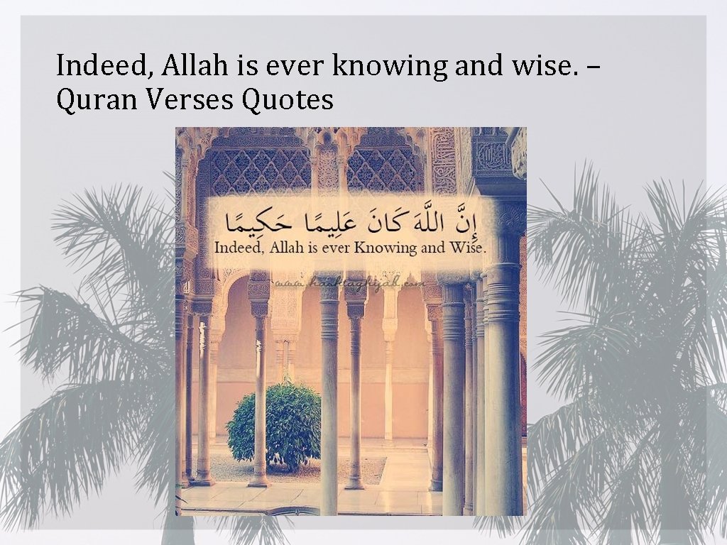 Indeed, Allah is ever knowing and wise. – Quran Verses Quotes 