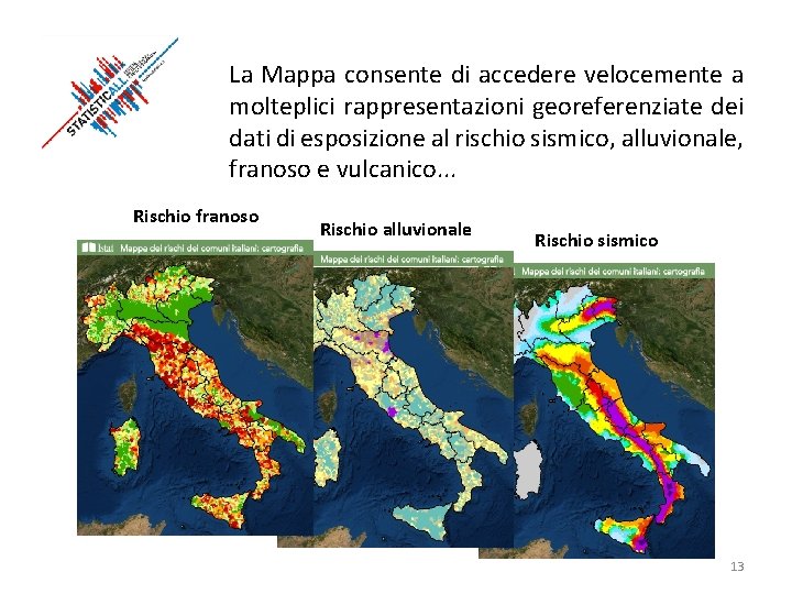 La Mappa consente di accedere velocemente a molteplici rappresentazioni georeferenziate dei dati di esposizione