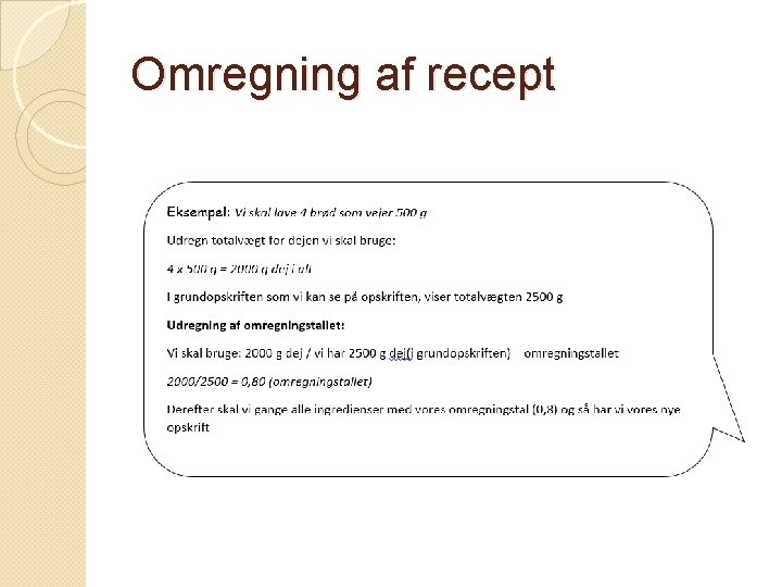 Omregning af recept 