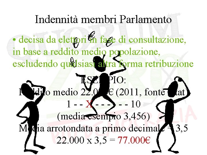 Indennità membri Parlamento • decisa da elettori in fase di consultazione, in base a