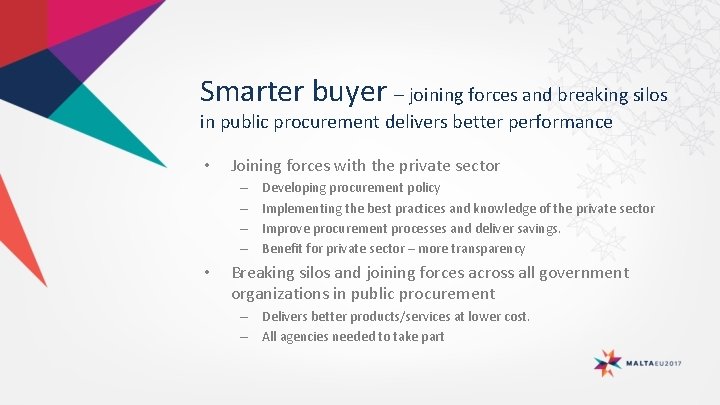 Smarter buyer – joining forces and breaking silos in public procurement delivers better performance