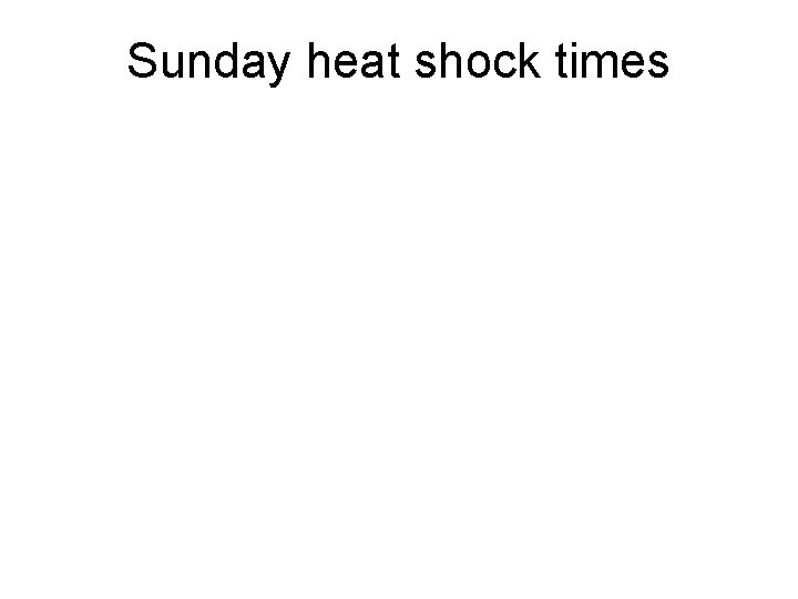 Sunday heat shock times 