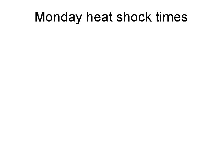Monday heat shock times 