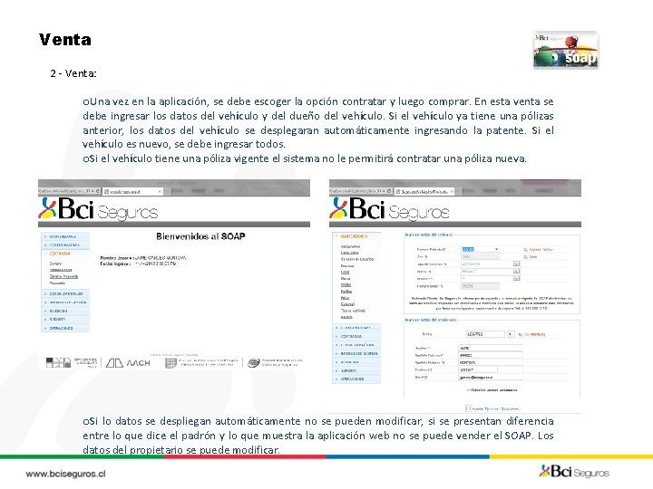 Venta 2 - Venta: o. Una vez en la aplicación, se debe escoger la