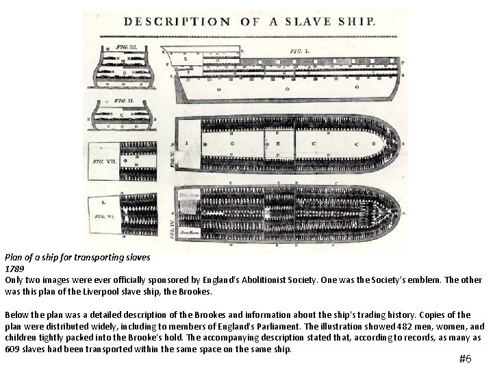 Plan of a ship for transporting slaves 1789 Only two images were ever officially
