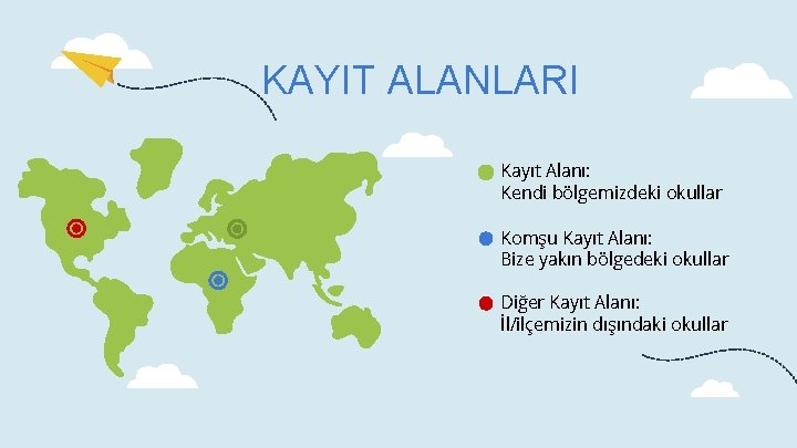 KAYIT ALANLARI Kayıt Alanı: Kendi bölgemizdeki okullar Komşu Kayıt Alanı: Bize yakın bölgedeki okullar