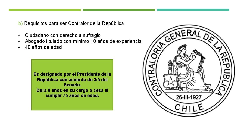 b) Requisitos para ser Contralor de la República - Ciudadano con derecho a sufragio