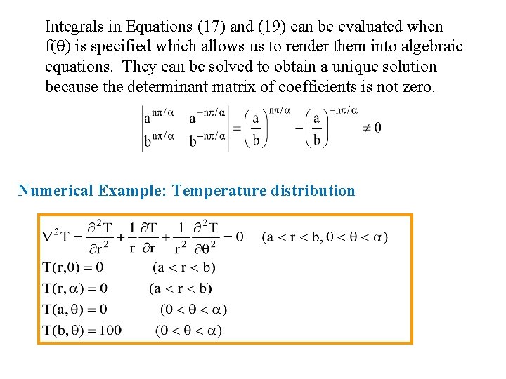 Integrals in Equations (17) and (19) can be evaluated when f(θ) is specified which