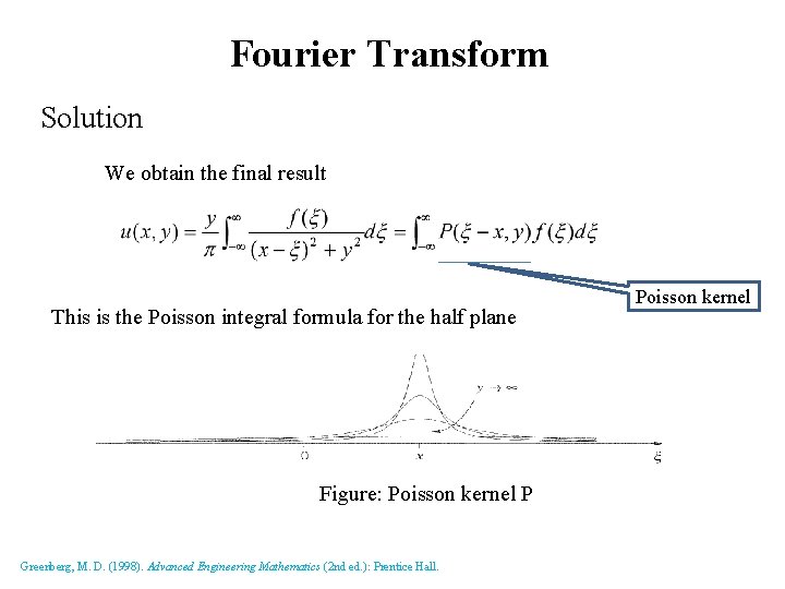 Fourier Transform Solution We obtain the final result This is the Poisson integral formula