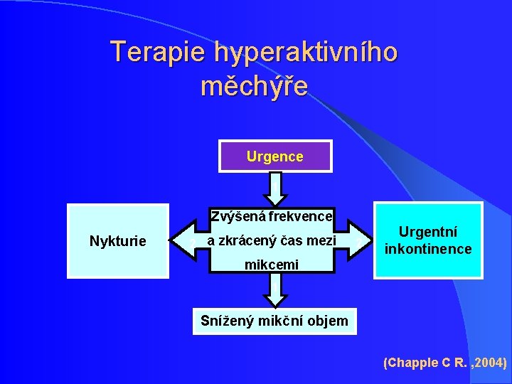 Terapie hyperaktivního měchýře Urgence 1 Zvýšená frekvence Nykturie 2 a zkrácený čas mezi 2 Terapie hyperaktivního měchýře Urgence 1 Zvýšená frekvence Nykturie 2 a zkrácený čas mezi 2