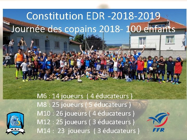 Constitution EDR -2018 -2019 Journée des copains 2018 - 100 enfants M 6 :