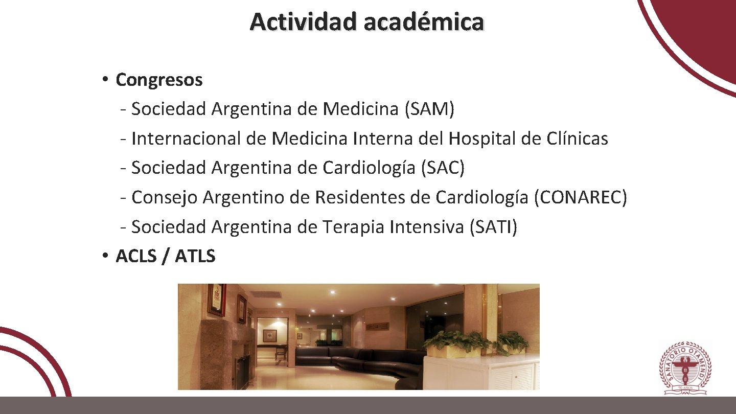 Actividad académica • Congresos - Sociedad Argentina de Medicina (SAM) - Internacional de Medicina