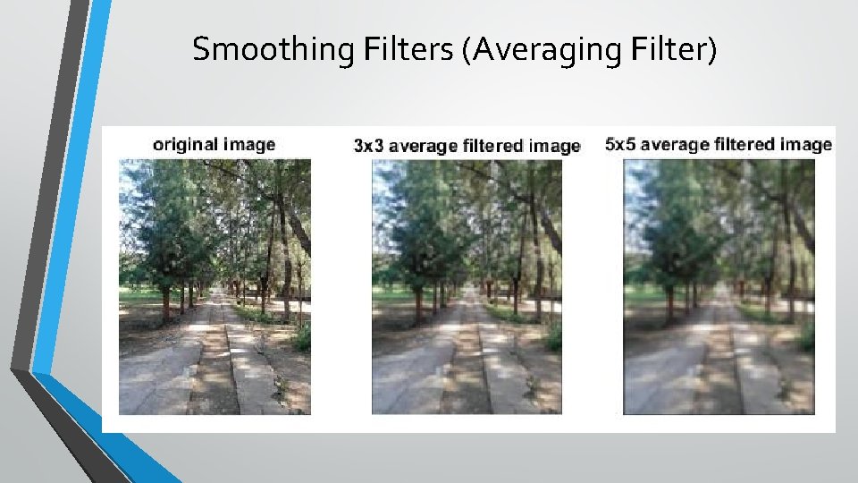 Smoothing Filters (Averaging Filter) 
