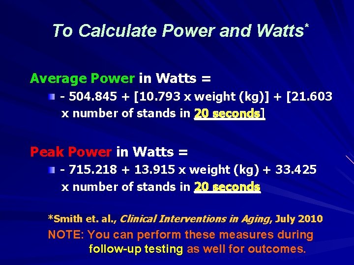 To Calculate Power and Watts* Average Power in Watts = - 504. 845 +