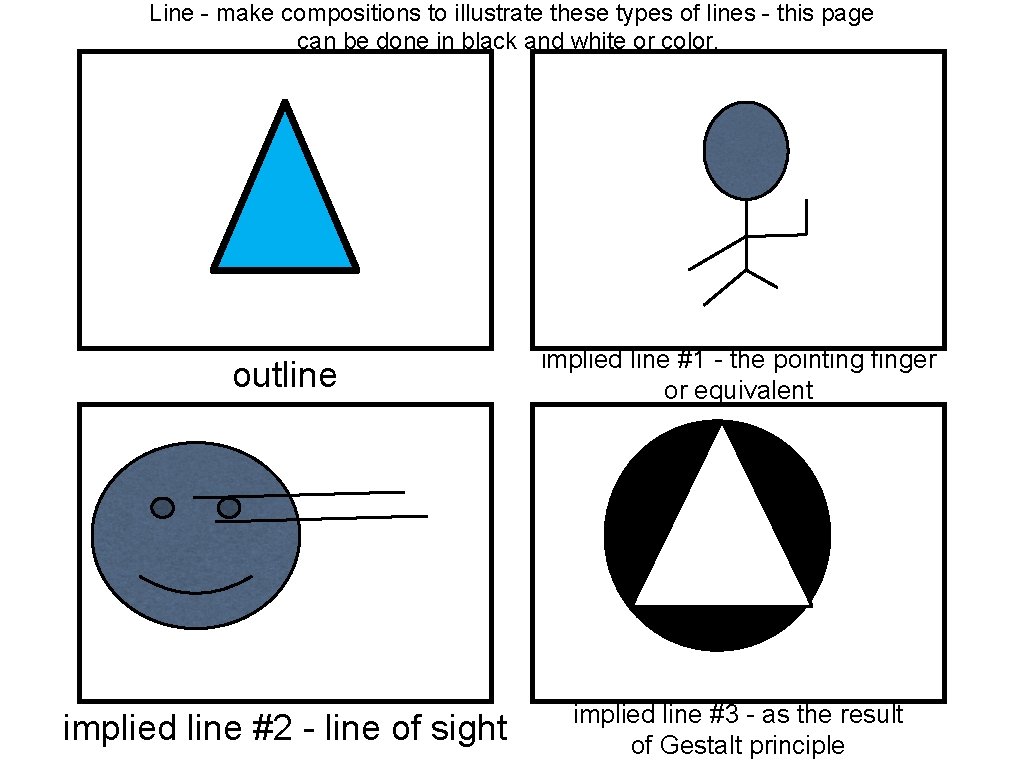 Line - make compositions to illustrate these types of lines - this page can