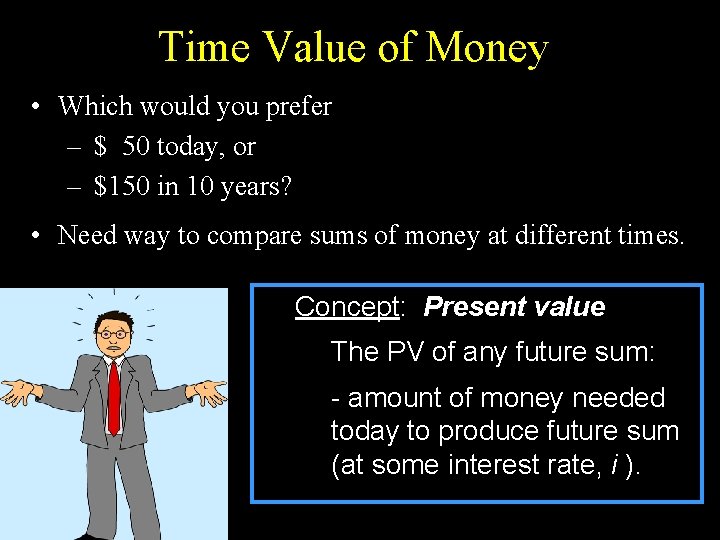 Time Value of Money • Which would you prefer – $ 50 today, or